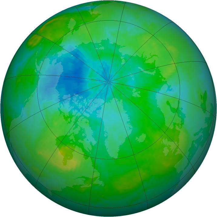 Arctic ozone map for 20 August 2004